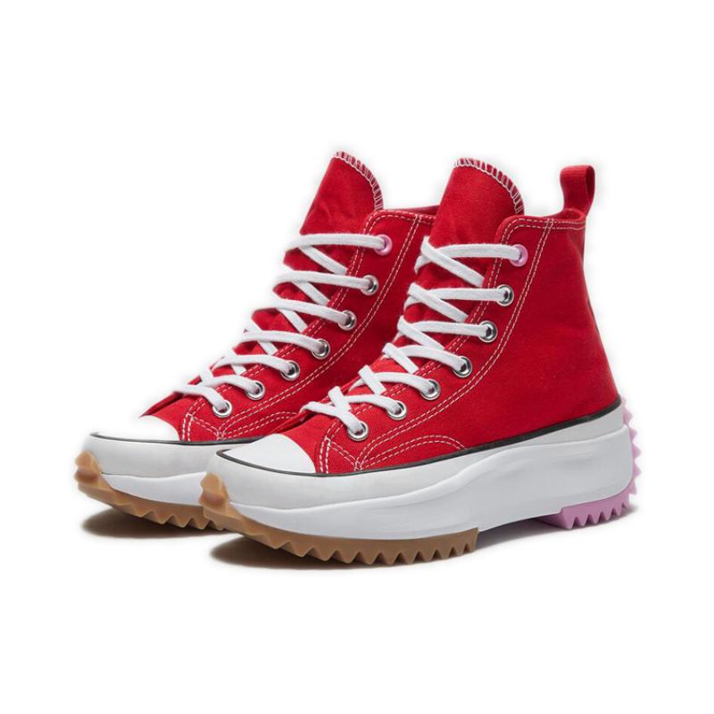 Converse Модные и удобные универсальные парусиновые кеды хайтопы Run Star Hike унисекс красные
