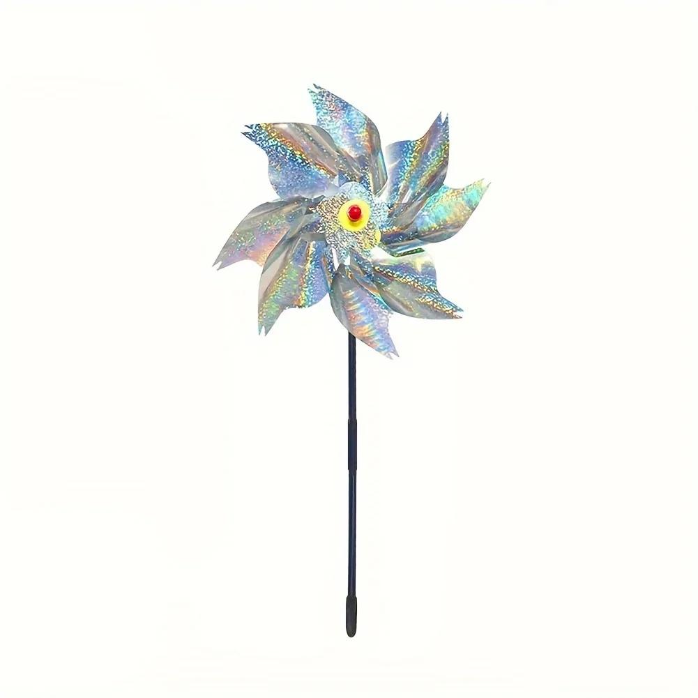 Reflective Bird Repeller Pinwheel - Scarecrow Spinner for Garden, Lawn & Yard, Deters Birds with Sparkly Decoration (1pc)