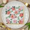 20pcs/Pac 33*33cm 2-Ply Disposable Party Napkin Floral Pattern