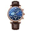 NEW Man Watch Multi-function Chronograph Moon Phase Date Quartz Watches Sky Dial Stainless Steel CHENXI Wristwatch Reloj Hombre