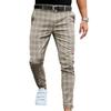 Мужские брюки в клетку Slim Fit Мягкие эластичные повседневные длинные брюки для работы, офиса и бизнеса