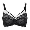 Бюстгальтер большого размера для Нет Делает Вас Выглядеть F75 [DOBREVA] Женщины, Кружево, Прозрачный, Сексуальный, На косточках, С вкладышами, Меньше, Черный,
