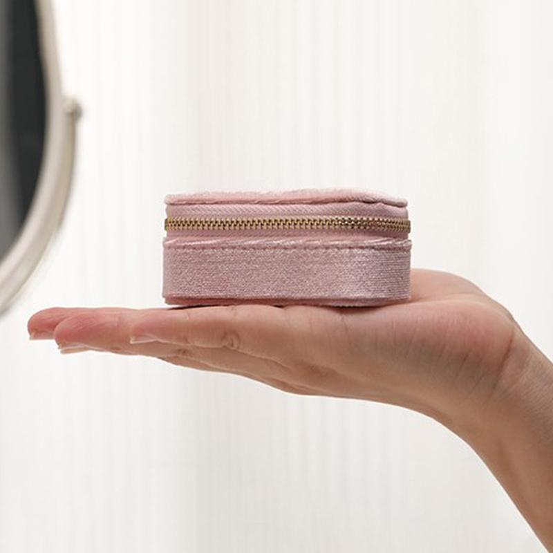 Мини-бархатная коробка для колец, чехол для хранения ювелирных изделий, однослойный органайзер для сережек и ожерелья, сумка на молнии ярких цветов, портативная дорожная сумка