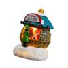 Christmas Little House Tabletop Decoration Collections Resin Ornament Xmas Glowing Building for