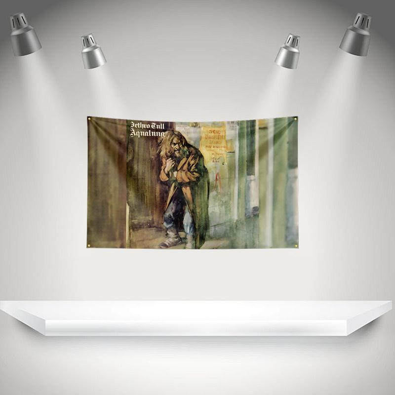 J-Jethros Tull Flag Music Band Banner HD Printing Tapestry Exhibition, Music Band Fans, Garage Decor