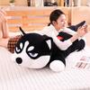 Funny Dressed Husky Pillow Stuffed Doll Stripe Sweater Soft Husky Lying Plush Toy Charming Dog Animals Kids Birthday Gift