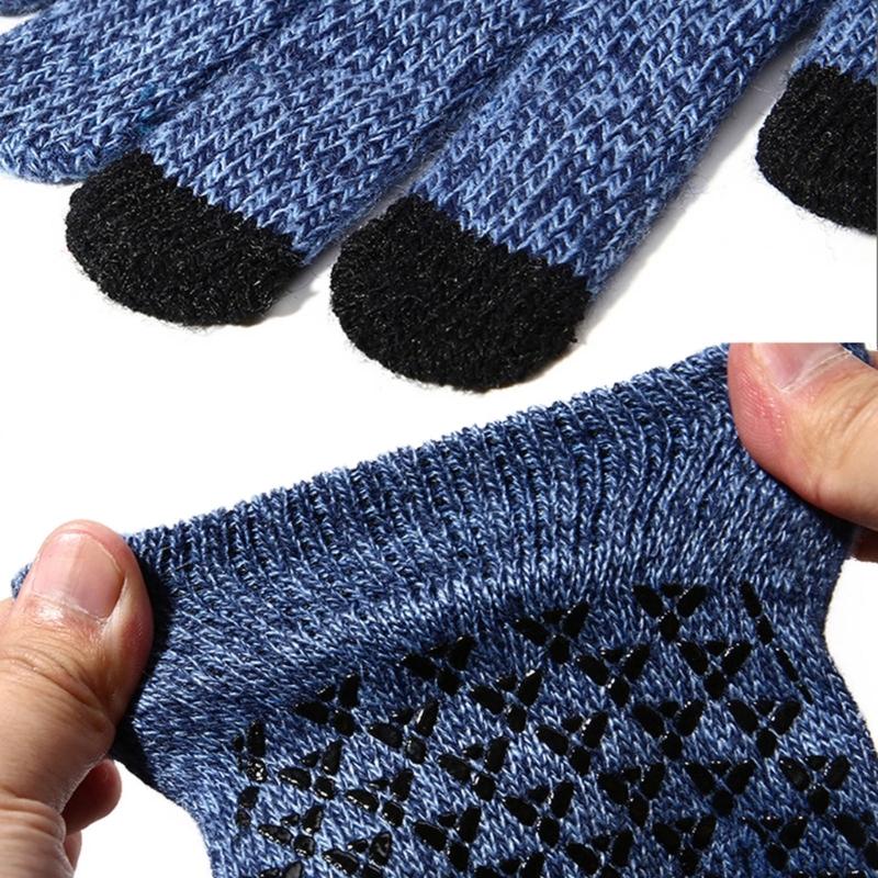 Kids Touches Screen Gloves Soft & Breathable Winter Warm Mittens Solid Knit Gloves for Outdoor Activities School Travel