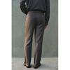 H M Belted Twill Pants Regular Fit Dark Grey