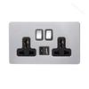 Wall Light Toggle Retro Switch Panel 1-4 Gang2Way Eu Silver Gray Brushed Stainless Steel Antique Switch Outlet with USB Charging