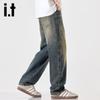 Izzue It Men's Retro Straight-Leg Loose Fit Jeans