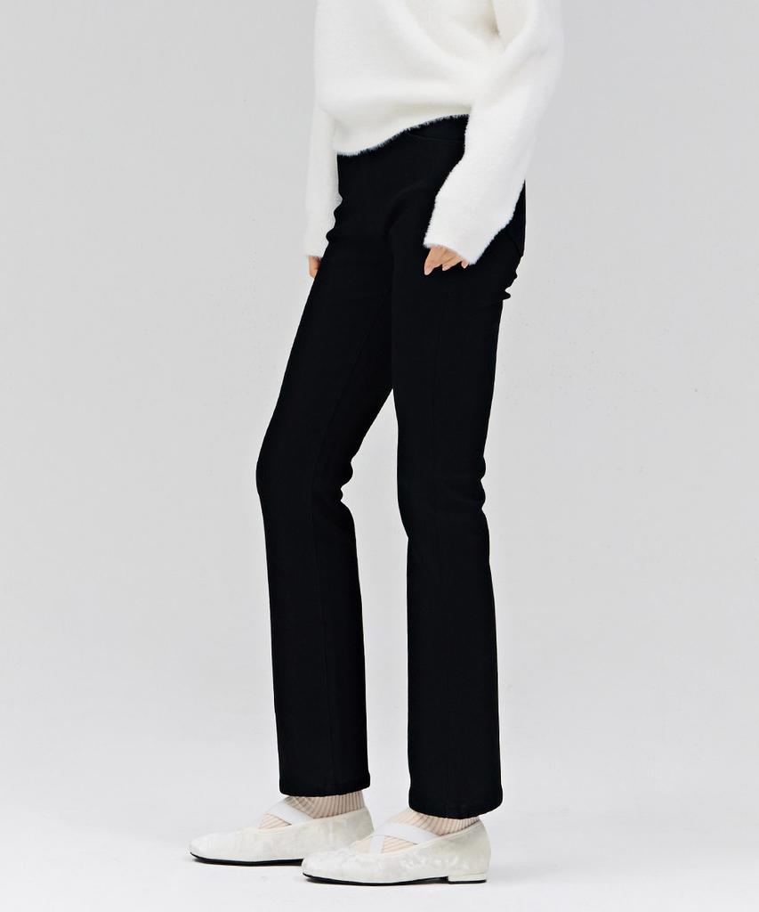 CHASECULT Women'S Bonded Black Hidden Elastic Bootcut Denim Pants - Black