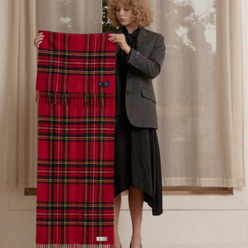 ABRAHAM MOON Шаль-шарф из мериносовой шерсти 50 см - Королевский Стюарт