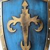 Handmade Fleur-de-Lis Shield Blue Gold Renaissance Knight LARP Cosplay