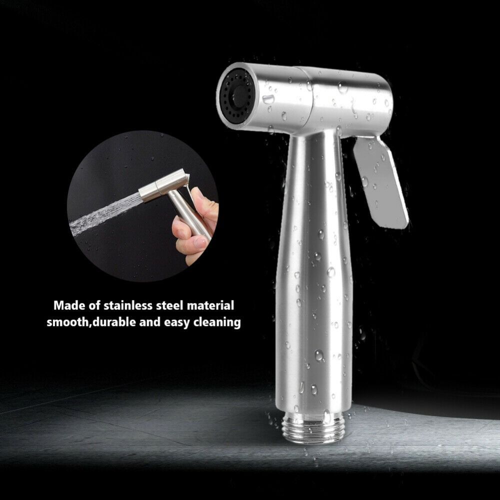 Silver High Pressure Spray Pressurized Hand Bidet Faucet New Toilet Spray