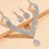 2Pcs Fashionable Necklaces Earrings Jewelry Set Women'S Wedding Accessories Gift