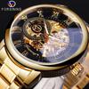 Watches Men's Fashion Casual Gold Watch Steel Band Skeletonized Mechanical Watch