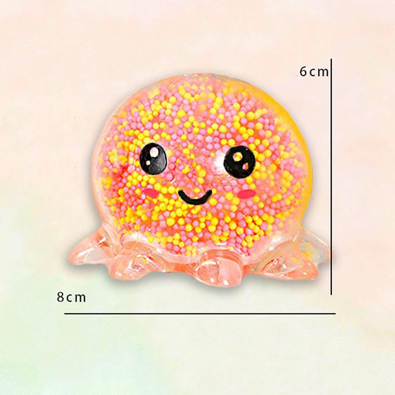 1Pc Glowing Squid Exhaust Ball Squeeze Toy Bubble Octopus Ball Stress Relief Toy