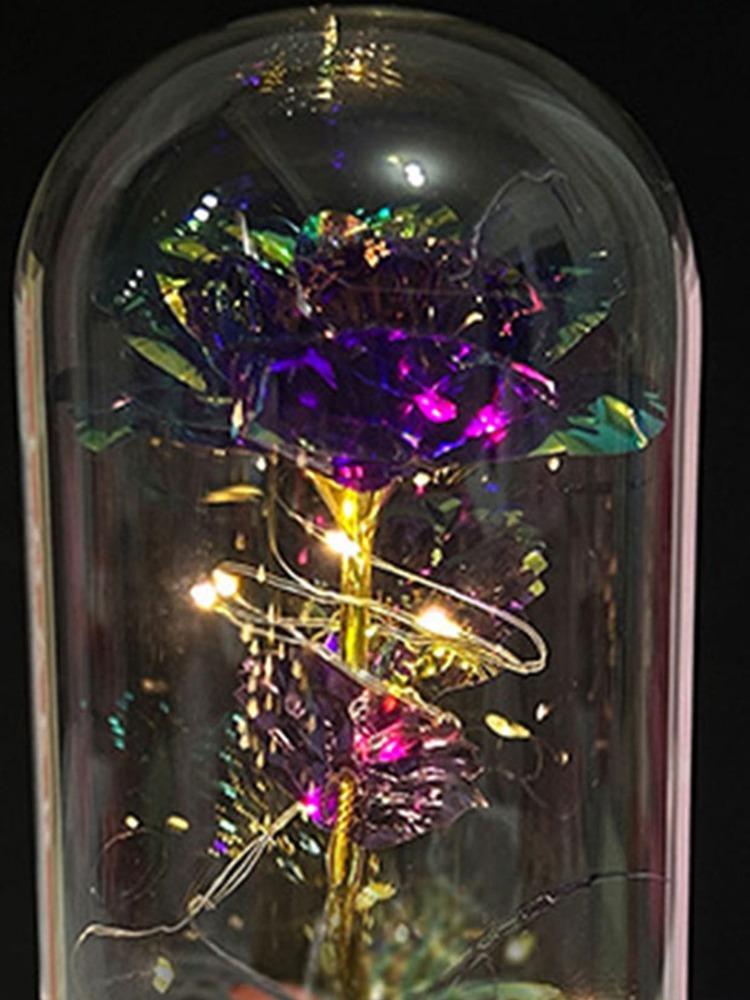 Mother's Day Gifts Birthday Gifts Galaxy Acrylic Rose Crystal Flower Gift Light Up Rose In Glass Dome Artificial Rose Ideas Gift for Mom Sister