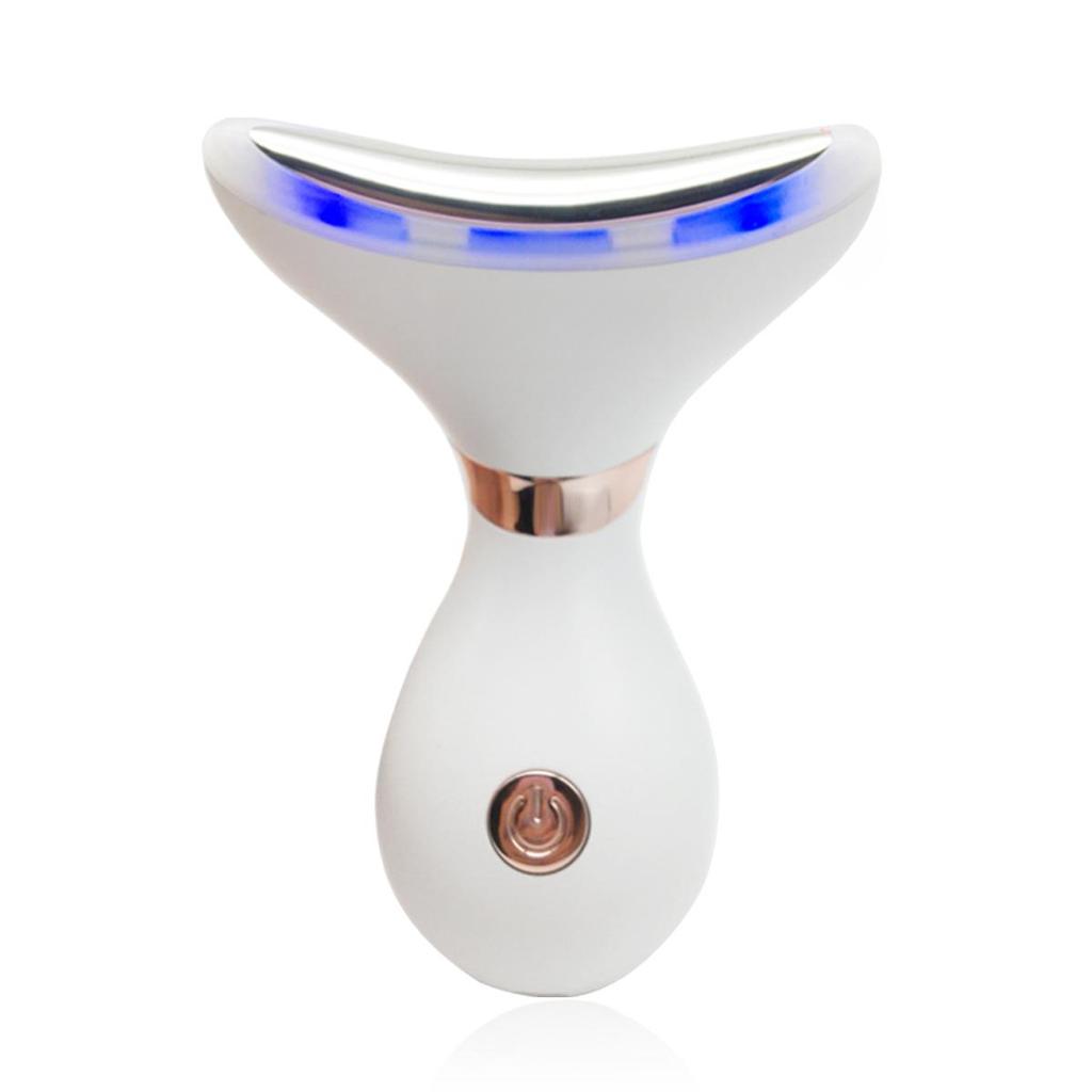 Массажер для лица и шеи против морщин 3 цвета светодиодная фотонная терапия против двойного подбородка