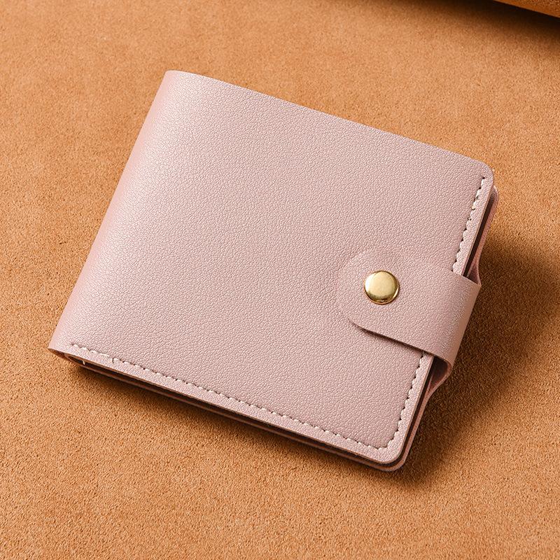 Wallet Women's Short Multifunctional Simple Thin Buckle Folding Wallet Men's Mini Small Change Bag Silver Bag Ticket Clip