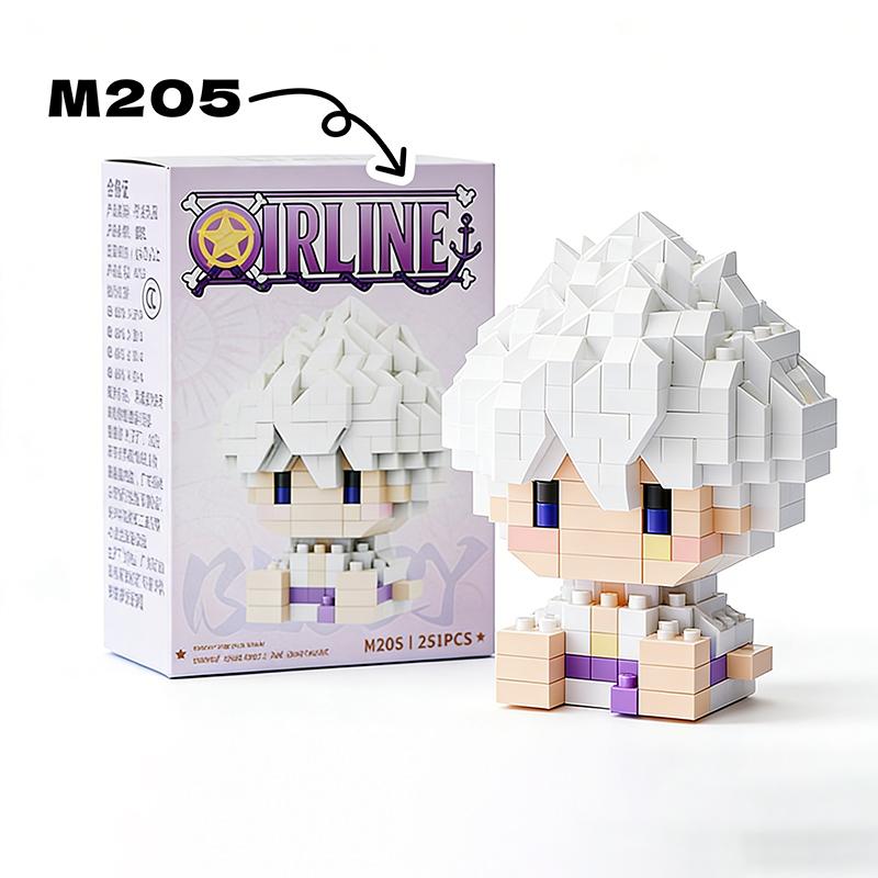 Anime Character Micro Building Blocks Sun God Nika Luffy Zoro Ace Buggy 3D Assembly Mini Bricks Figure Model Toys