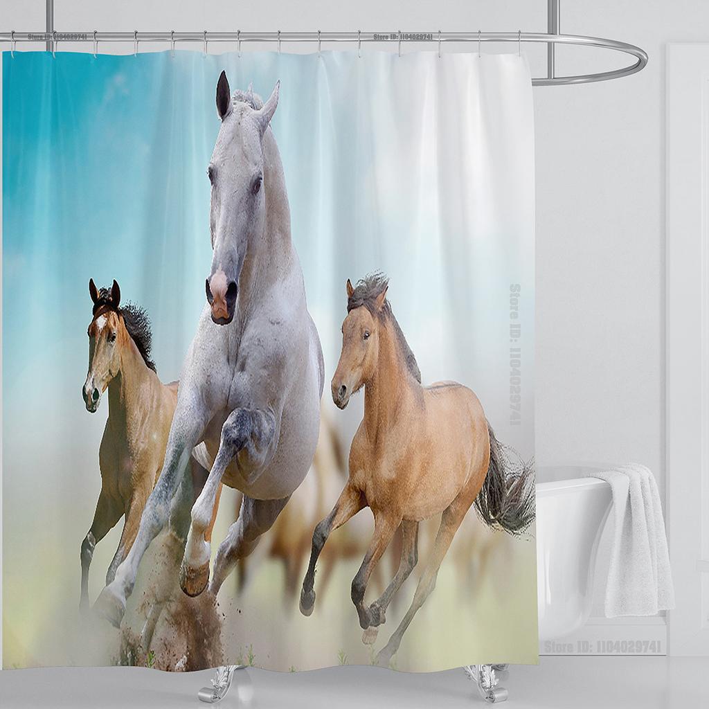 Кошка Собака Смешной Мультяшный Креативная Личность Шторки для Душа Милый 3D Принт ПВХ Ткань С Крючками Водонепроницаемая Декорация для Ванной