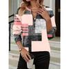 Women's Fashion Casual Spring Autumn Geometric Print Long Sleeve O-Neck Blouses & Shirts