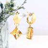 Matte Design Yellow 925 Sterling Silver Vintage Earrings Natural Citrine Gemstone Fine Jewelry for Women's Anniversary Gift