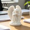 Cute Sleeping Angel Decor 3D Printed Ornament, Minimalist Figurine Desktop Matte White Home Decor, Aesthetic Sculpture for Office Shelves Decorations