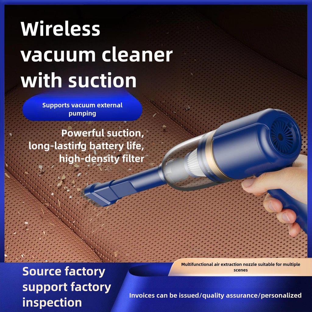 Portable Handheld Wireless Car Vacuum Cleaner – Mini Blowing & Suction for Dust and Mite Removal