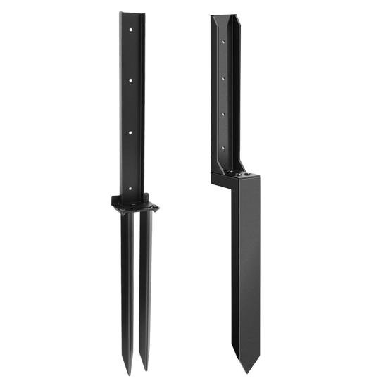 1 Set Fence Post Repair Stake Kit with Accessories Heavy Duty Steel Tilted Broken Wood Fence Post Repairing Ground Spike Support Stake