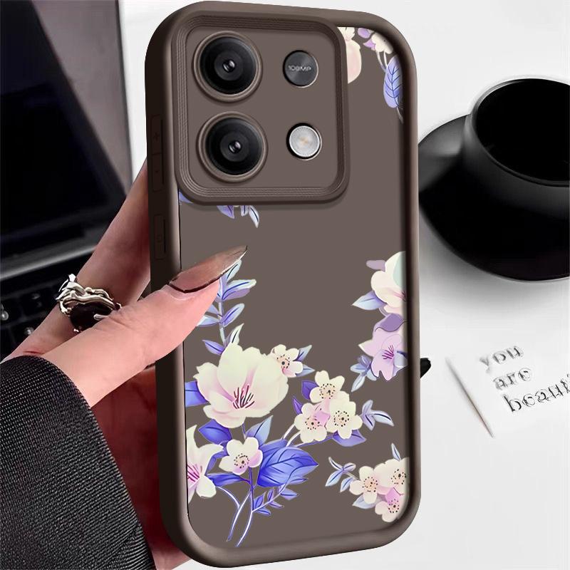 For Xiaomi 13t 11t Pro Poco X6 X5 F6 M6 Redmi Note 12 11 10 13 Pro 5g Flower Pattern Shockproof Silicone Soft Lens Protection Case Cover