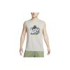 Dri-FIT Буквенный логотип с круглым вырезом и винтажным узором, майка без рукавов для фитнеса, мужские топы, серые DX0908-012