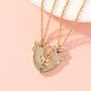 2Pcs/Set Cartoon Flower Rabbit Puzzle Heart Best Friends Necklace Girls Friendship Gift BFF Jewelry