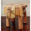 Деревянная роспись Декоративная раджастанская табуретка в виде слона, расписанная вручную | Изделия ручной работы в стиле раджастанского домашнего декора | Декоративные предметы для дома