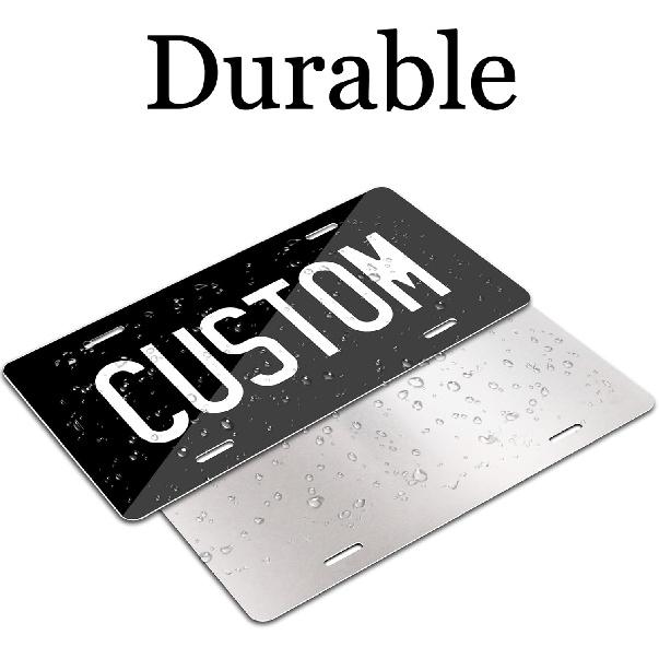 Metal License Plate - 6X12 Inch - Personalized License Plate For Front Of Car - Decorative Auto Accessories Car Tags (2.Solid Style B)