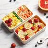 Microwave Double Layer Lunch Box Wooden Salad Bento Box Portable Food Container Box