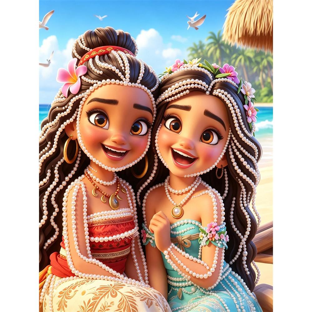 Disney Pearl Art Painting Anna and Olaf Handmade diy5D Pearl Gem Painting Pictures Crafts Special Shape Home Wall Decoration