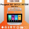 Автомобильное радио Android Auto Carplay для Peugeot 307 307CC 307SW 2002-2013 Мультимедийный проигрыватель Головное устройство Стерео GPS Навигация BT WIFI 1+16 ГБ