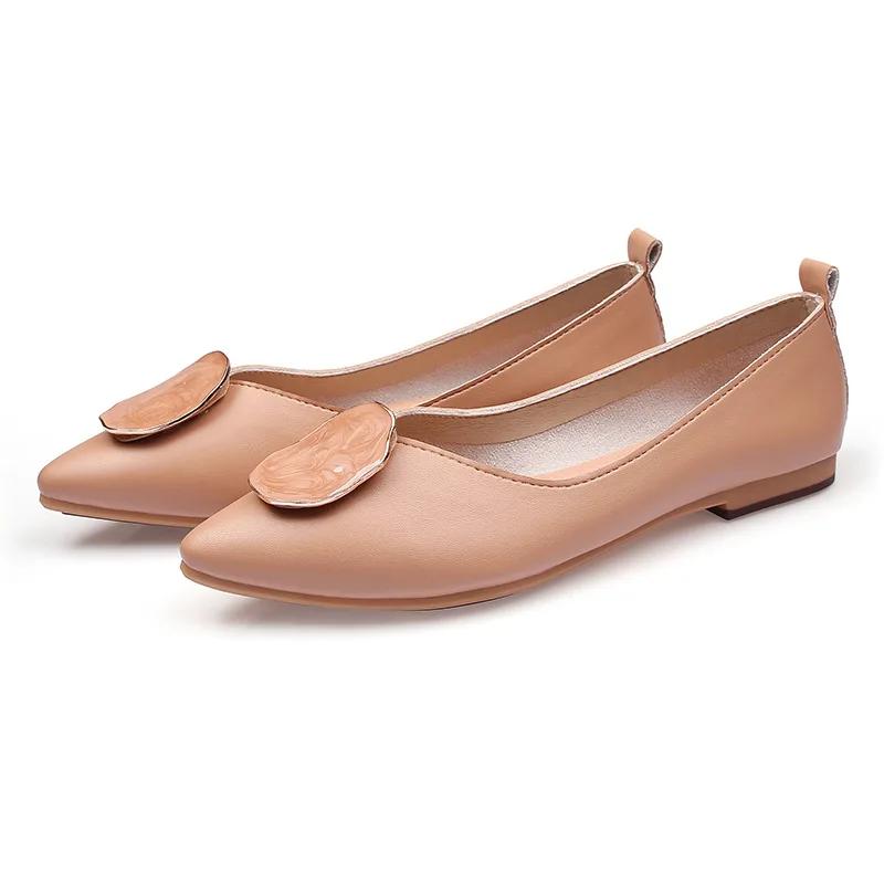 Специальное предложение Женская обувь Модные повседневные туфли на плоской подошве с заостренным носком Мягкая нескользящая женская обувь