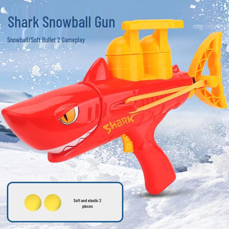 Снежкометатель Акула: Игрушечный пистолет с мягкими пулями для зимних игр на снегу на открытом воздухе