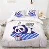 3D Cartoon Panda Bedding Set, Children's White Soft Down Duvet Cover AU140 * 210, Full Size Bed Cover, Single/double Bed with Zipper Quilt Cover