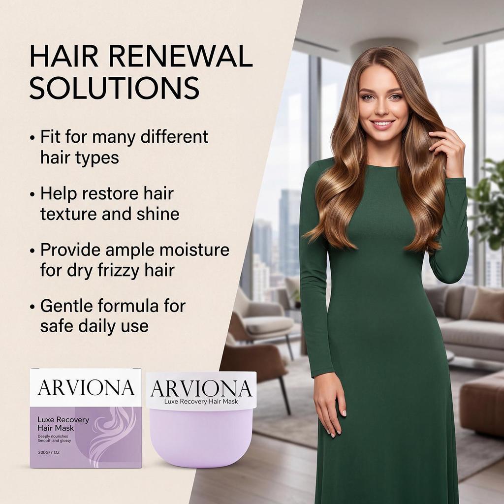 ARVIONA Luxurious Moisturizing Hair Mask for Smooth, Voluminous Hair - Suitable for All Hair Types