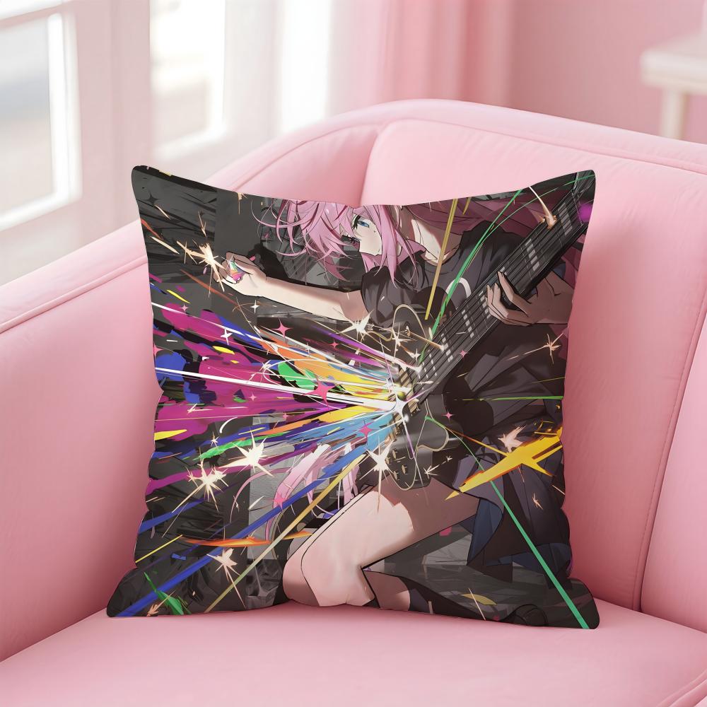 BBocchi the Rock Cushion Cover Pillow Case Soft Friendly Fabric Concealed Zipper
