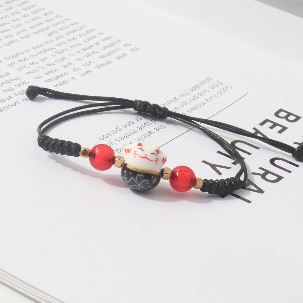 Плетеный браслет Lucky Cat Candy Color для женщин