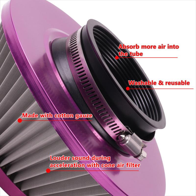 Air Filter 76MM Filter Stainless Steel Net Mushroom Head Mushroom Head High Flow Air Filter