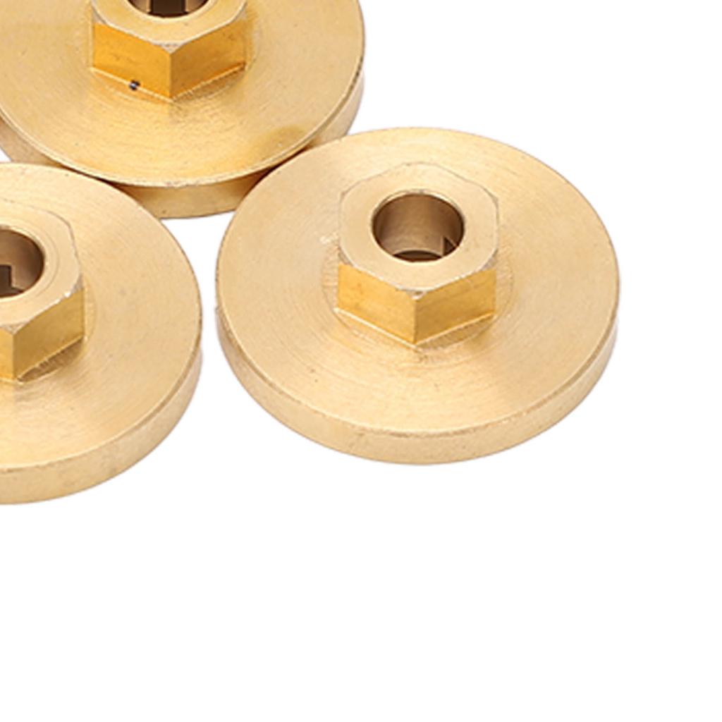 4PCS RC Car Combiner Brass, 18mm Dia 6mm Thickness Wear Resistance Anti-Rust Combiner Accessories for FMS FCX24 124 Crawler Wheels and Tires