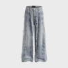 2024 Summer Retro High-Waist Loose Wide-Leg Fringe Jeans for Women