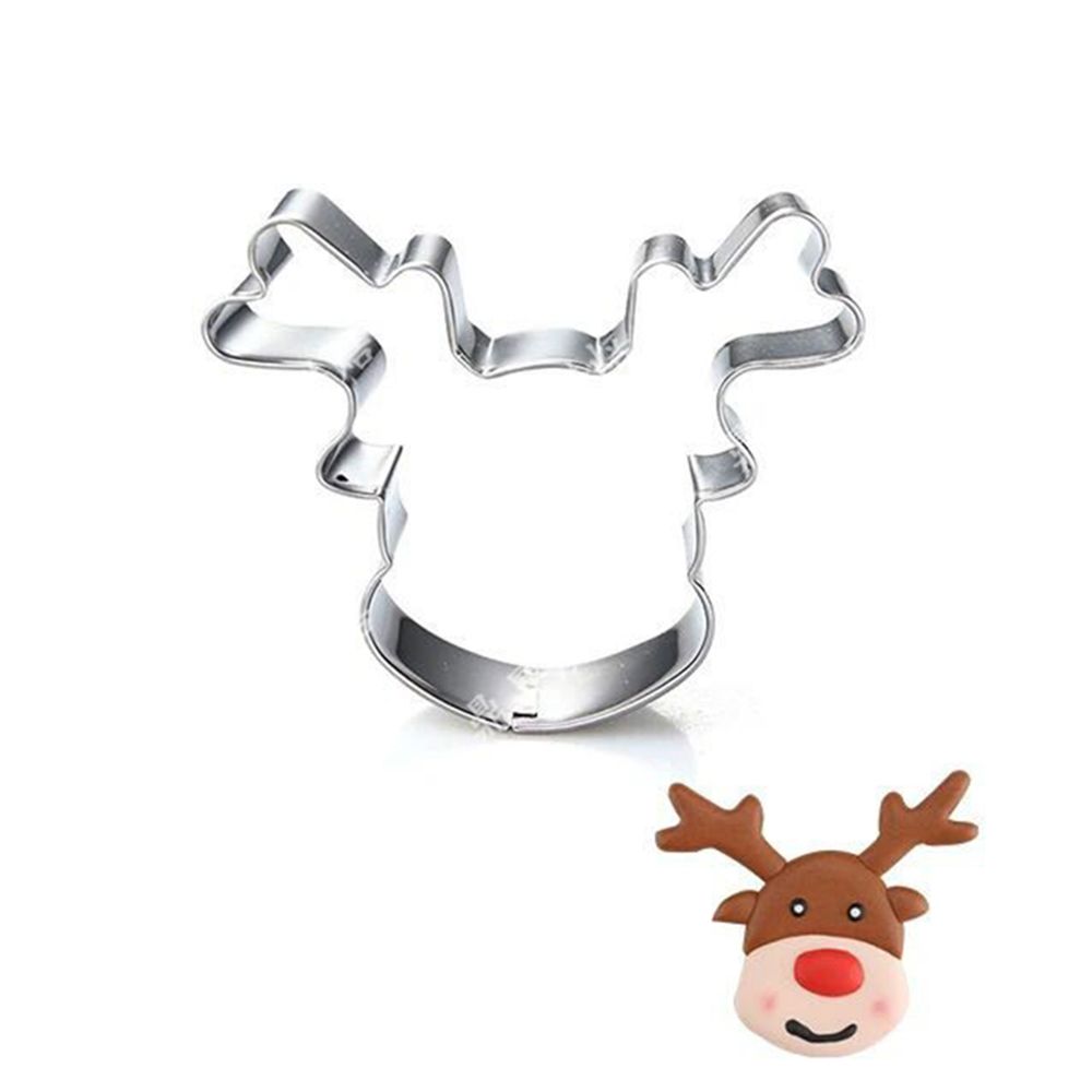 Novelty Kitchen Tool Bakeware Cookie Cutter Biscuit Mold Christmas Reindeer Deer Head Mould