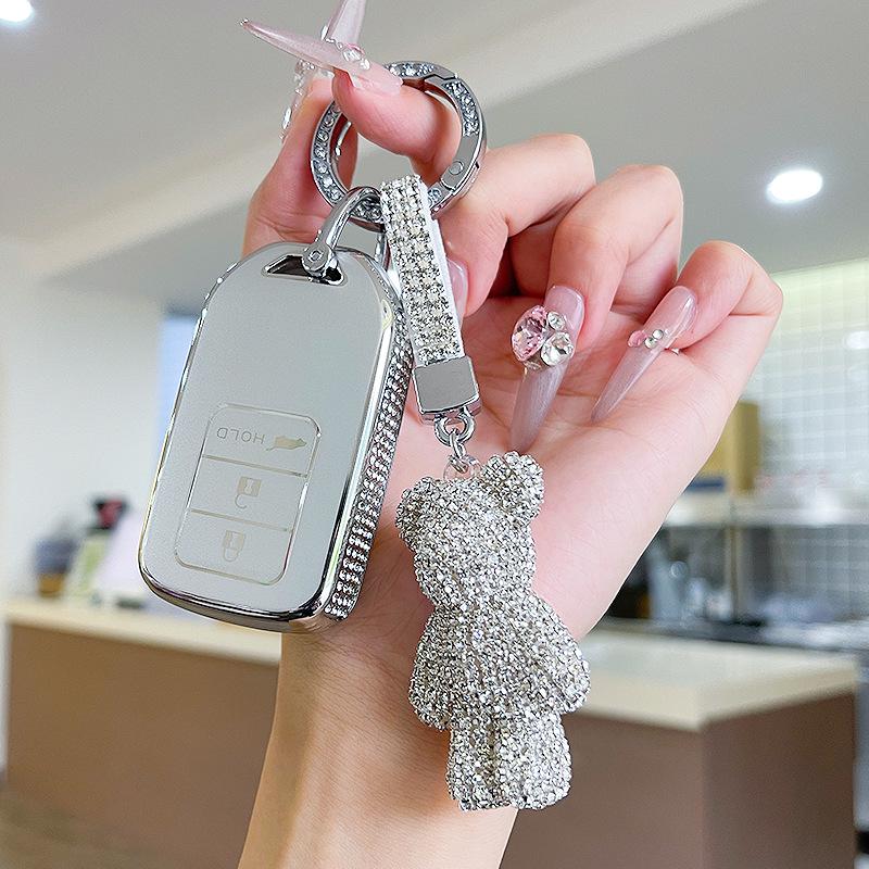 Premium Women's Car Key Case for Honda Accord, Civic, CR-V, Fit, Odyssey, Vezel, Lingpai, and XR-V
